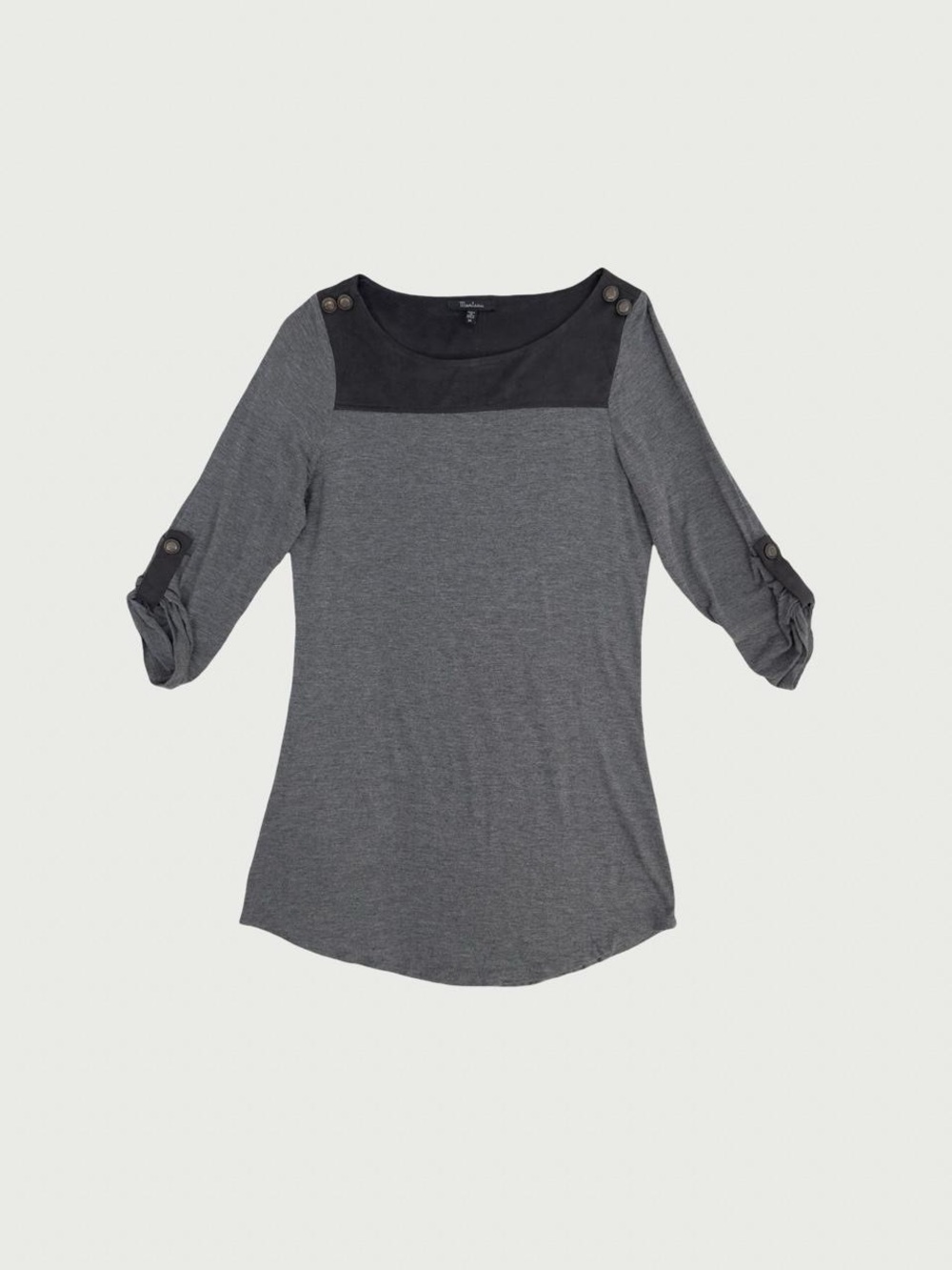3/4 Sleeve Military Button Tee
